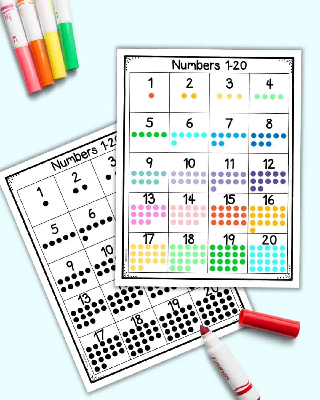 Free Printable Number Chart 1 20 For Kindergarten The Artisan Life Free Printable Number Chart 1 20 For Kindergarten The Artisan Life