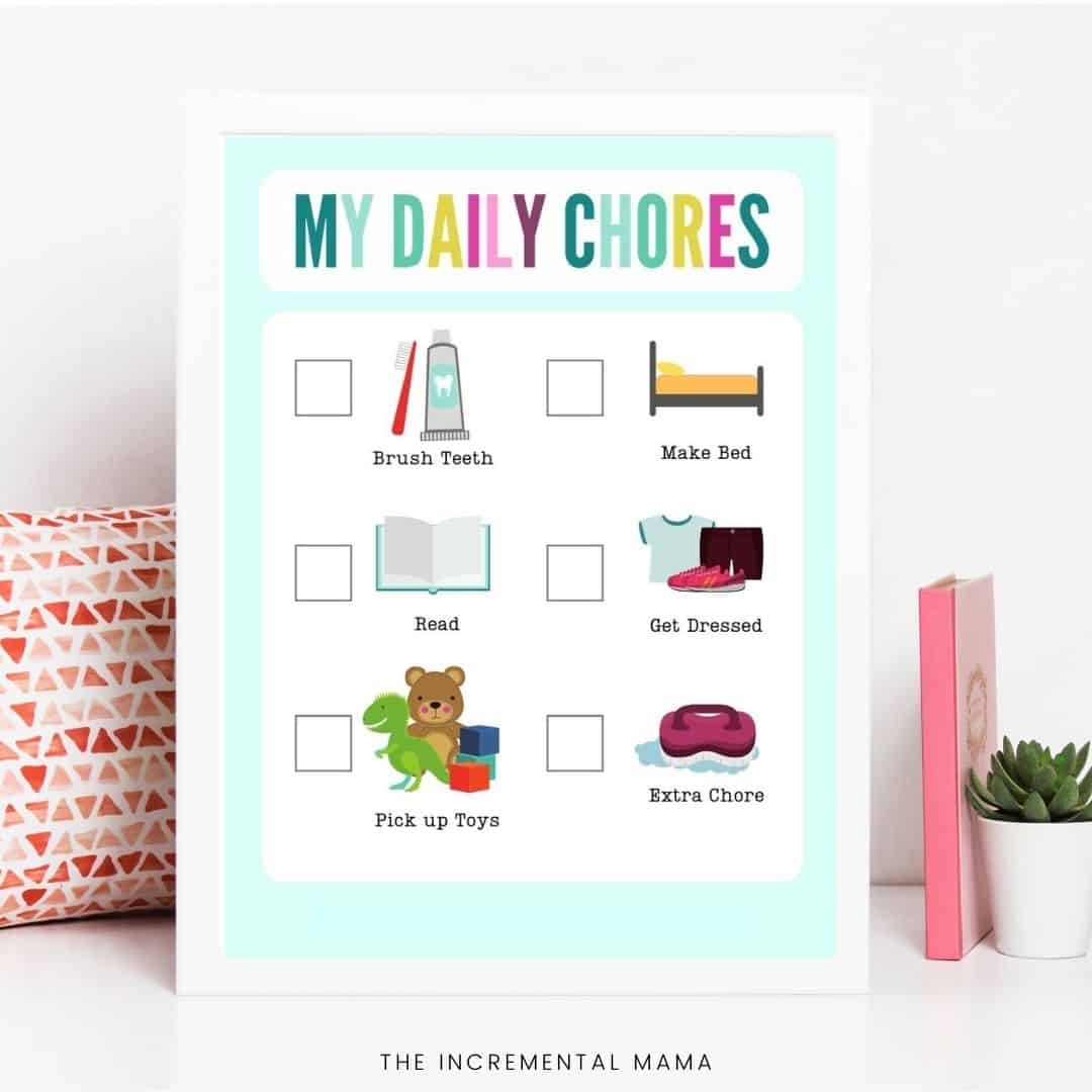 Free Printable Picture Chore Chart For Preschoolers Toddlers