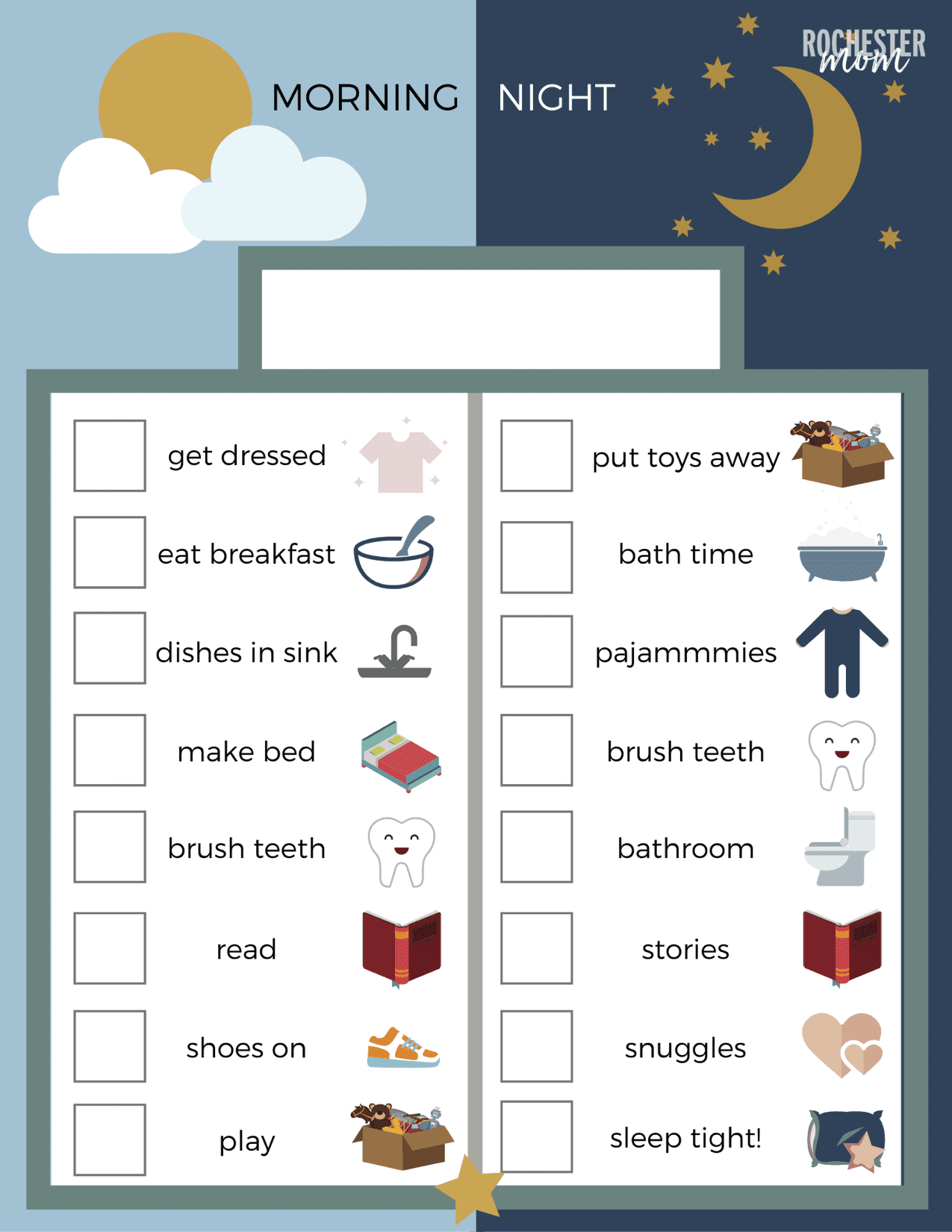 Free Printable Kid S Daily Routine Chart Template The Incremental Mama