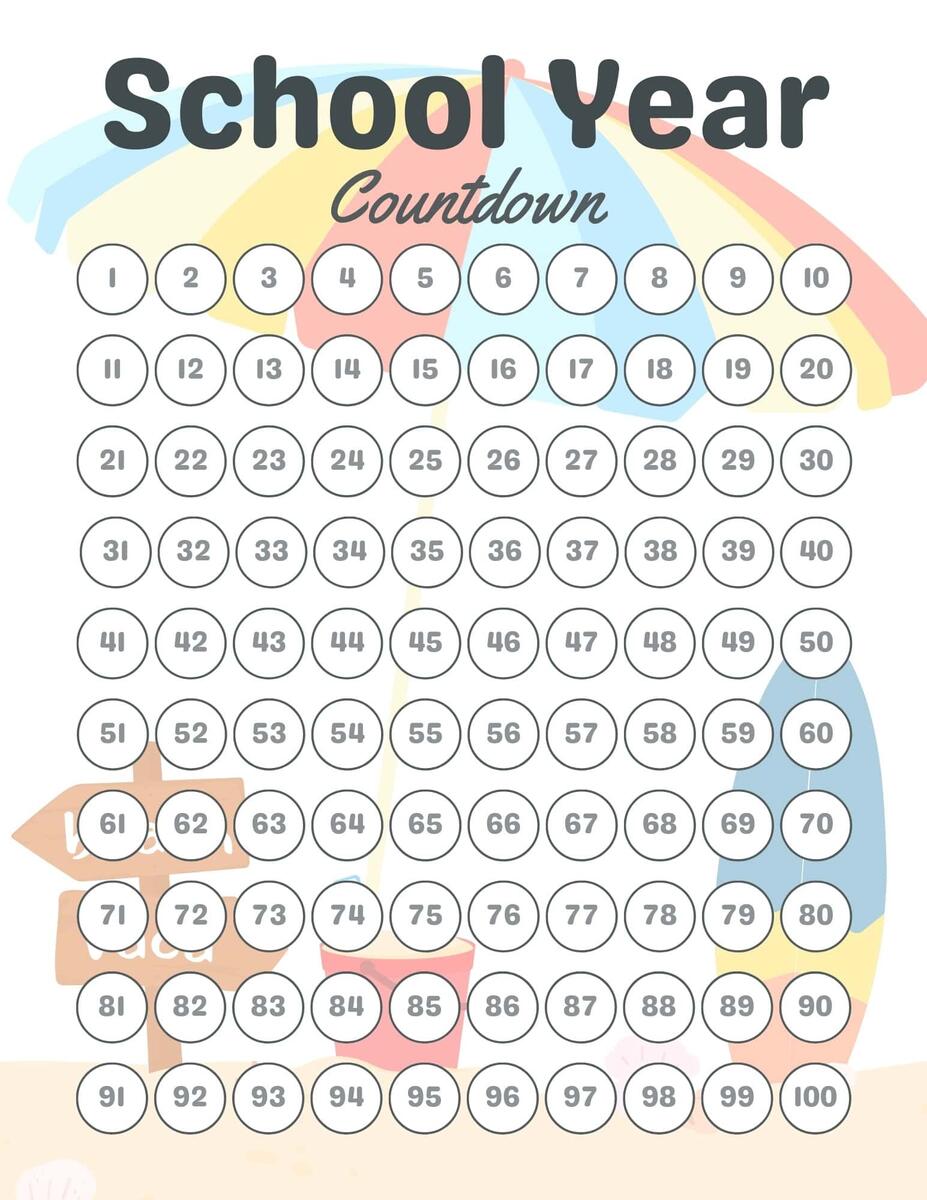 FREE School Year Countdown PDF 30 100 And 180 Days FREE School Year Countdown PDF 30 100 And 180 Days