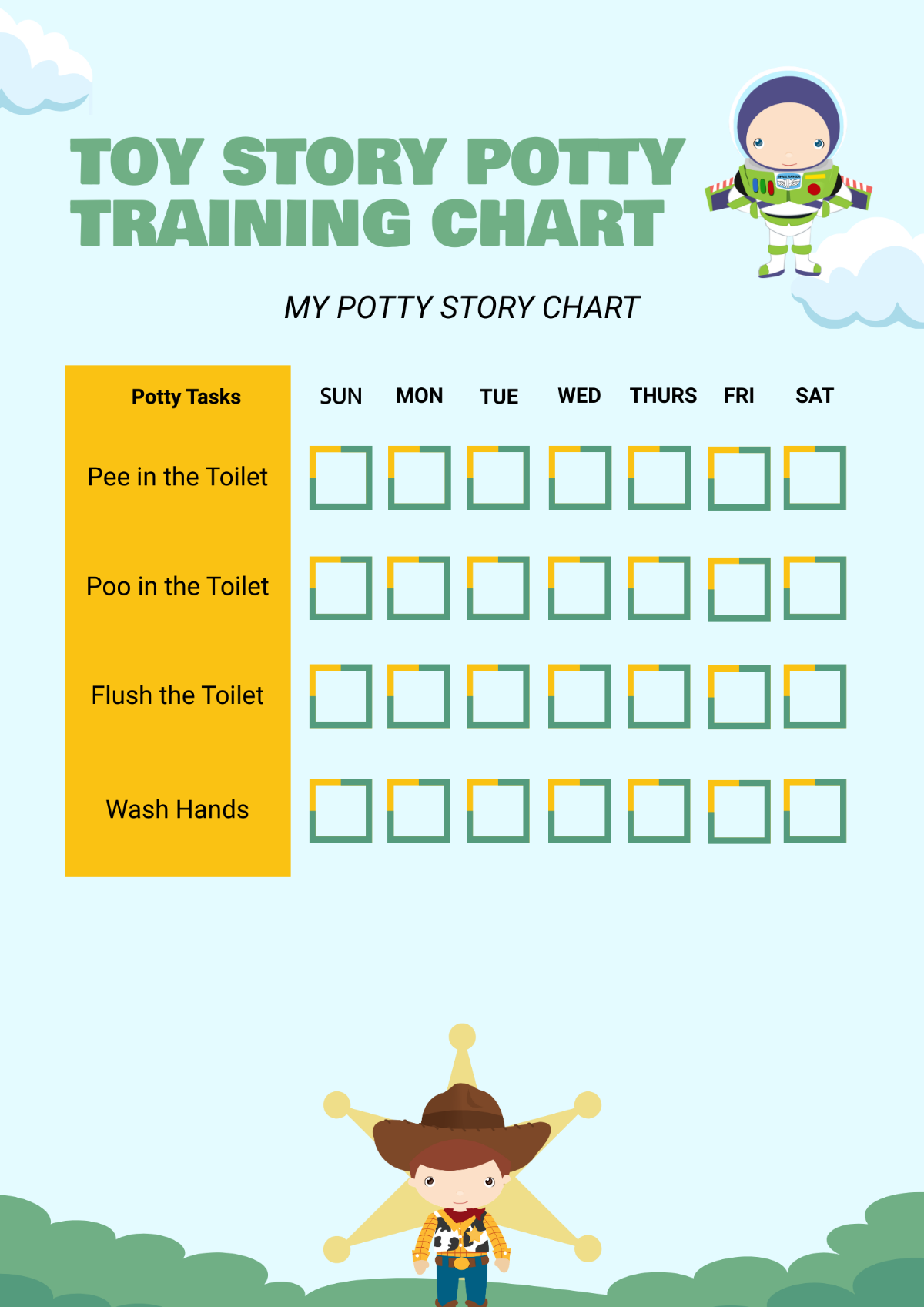 Free Toy Story Potty Training Chart Template To Edit Online