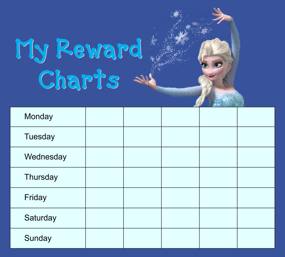 Instant Download Reward Chart Printable Chart Frozen Chart Potty Train Chart Behavior Chart Daily Reward Chart For Kids Routine Chart RW Etsy Israel