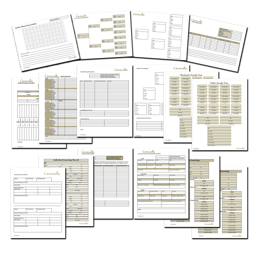Genealogy Forms Bundle