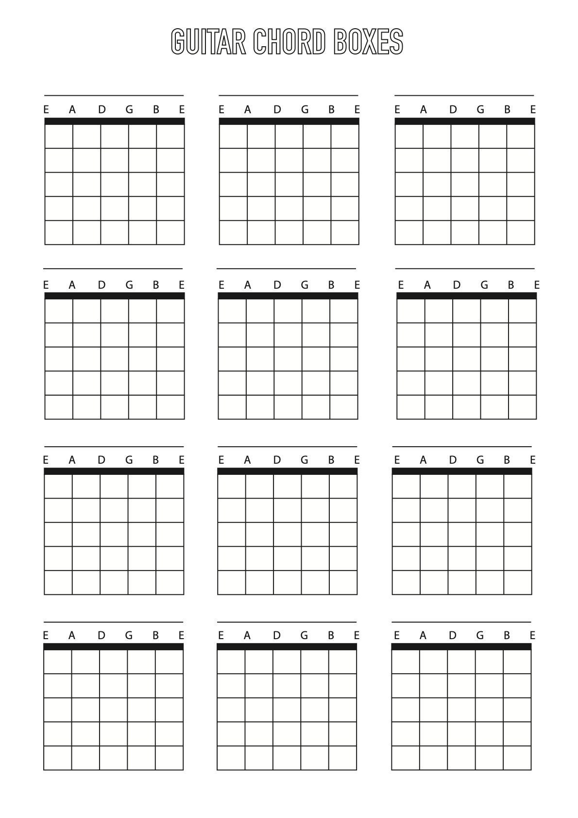 Guitar Chord Box Sheet Downloadable Template A4 Blank 6 String Etsy Printable Guitar Blank Chord Chart Blank Guitar Chord Diagrams Guitar Tab Paper Guitar Chord Chart Etsy