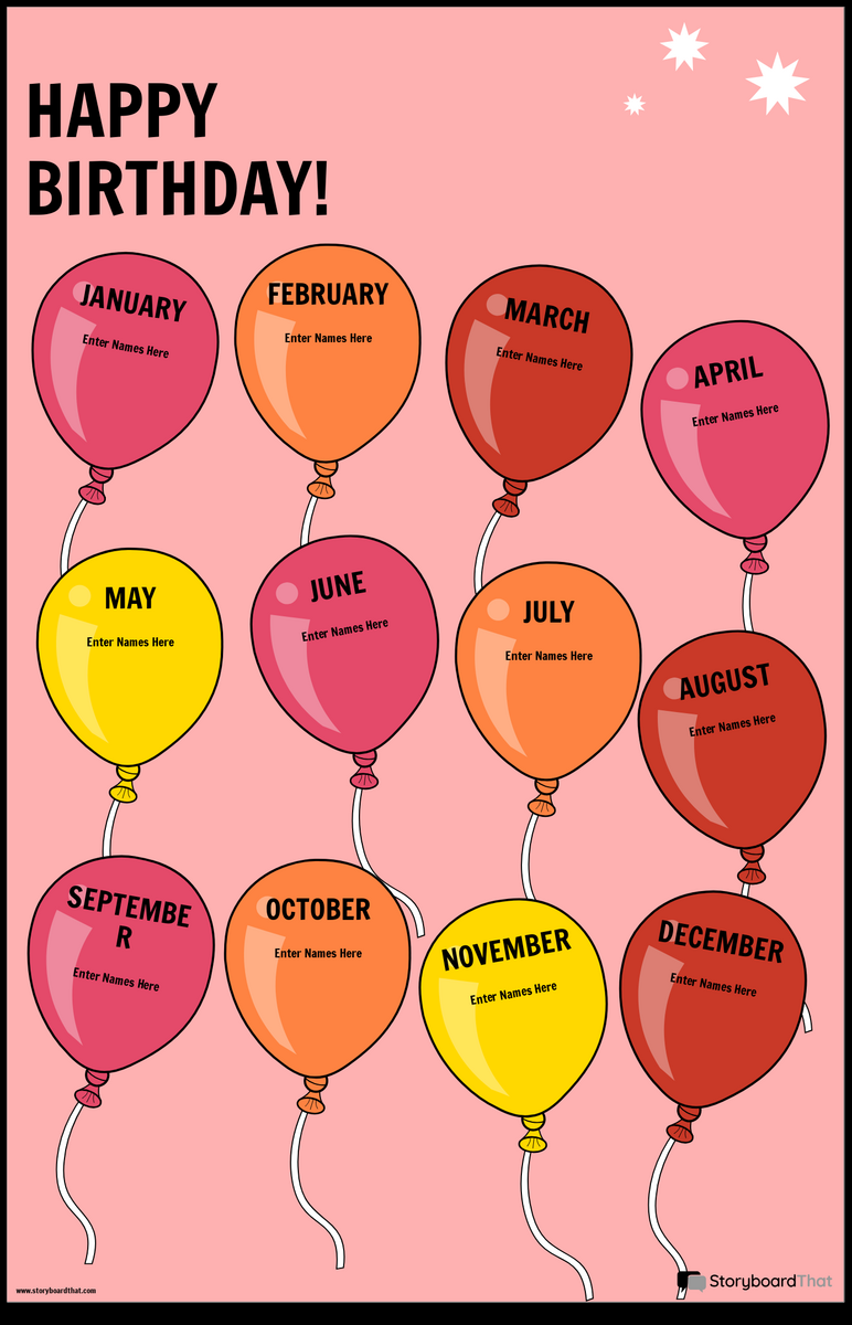 For Classroom Birthday Charts 10 Free PDF Printables Printablee
