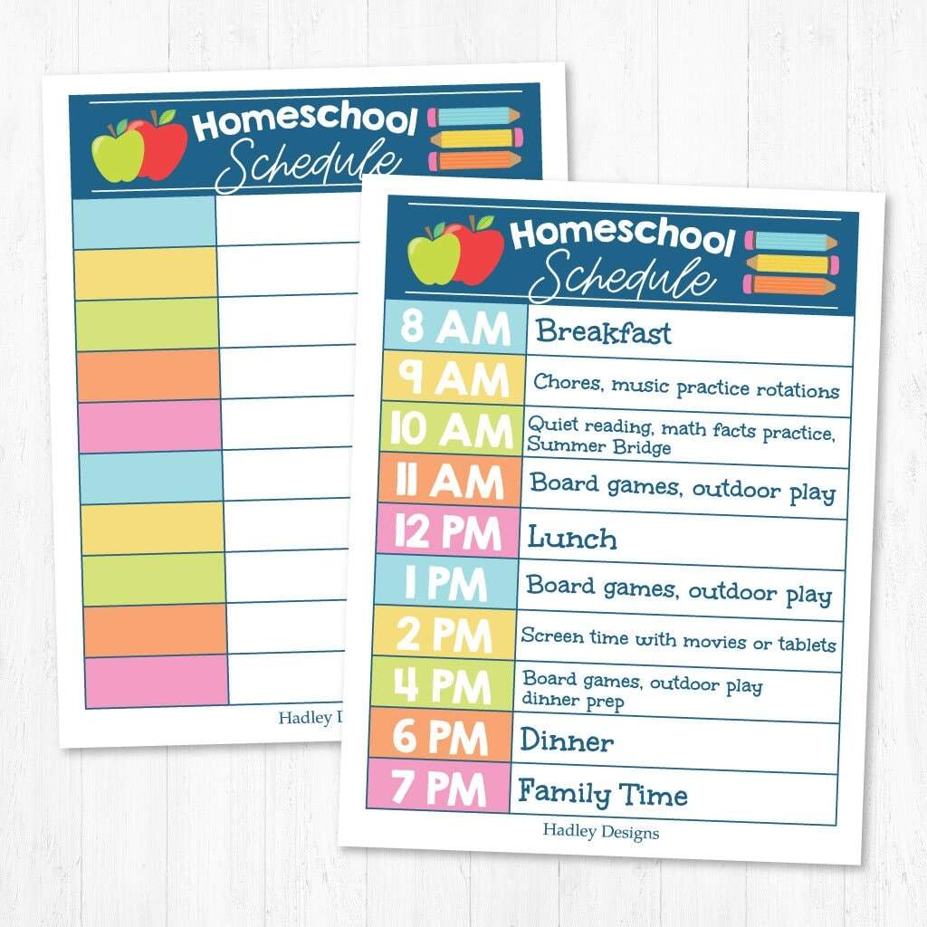 44 Editable Homeschool Schedule Templates FREE