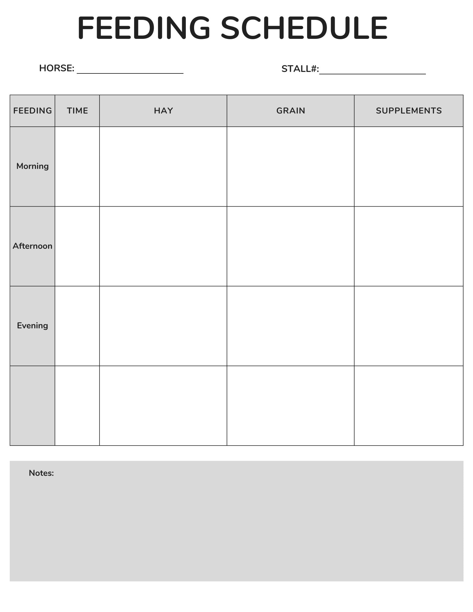 Horse Feeding Schedule Etsy Horse Feeding Chart Bundle Printable PDF Equine Feeding Chart Horse Feed Schedule Equine Record PDF Etsy