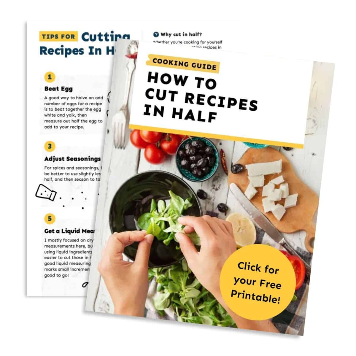 How To Cut Recipes In Half Chart The Cookie Rookie