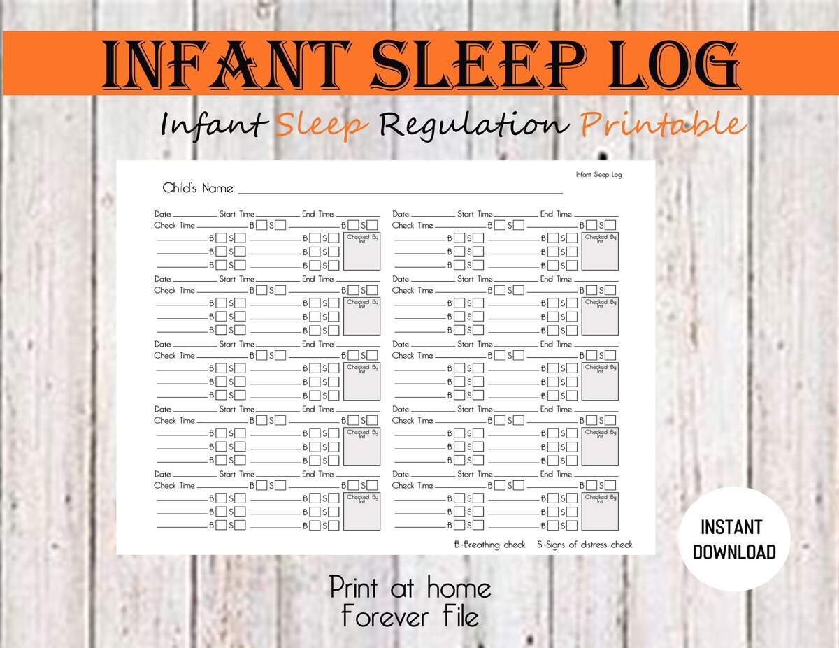 Infant Sleep Log Printable Home Daycare Forms Emergency Card PDF Etsy Infant Sleep Log For Childcare Homes And Centers Etsy
