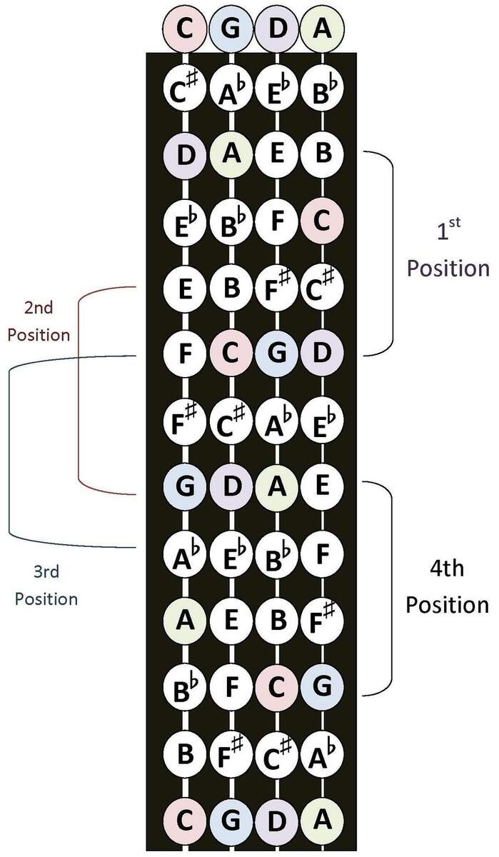 Information Fingering Chart Of The Cello