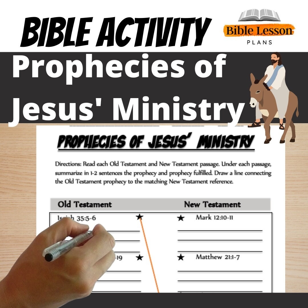 Jesus Ministry Bible Activity Old Testament Prophecies Printable Etsy