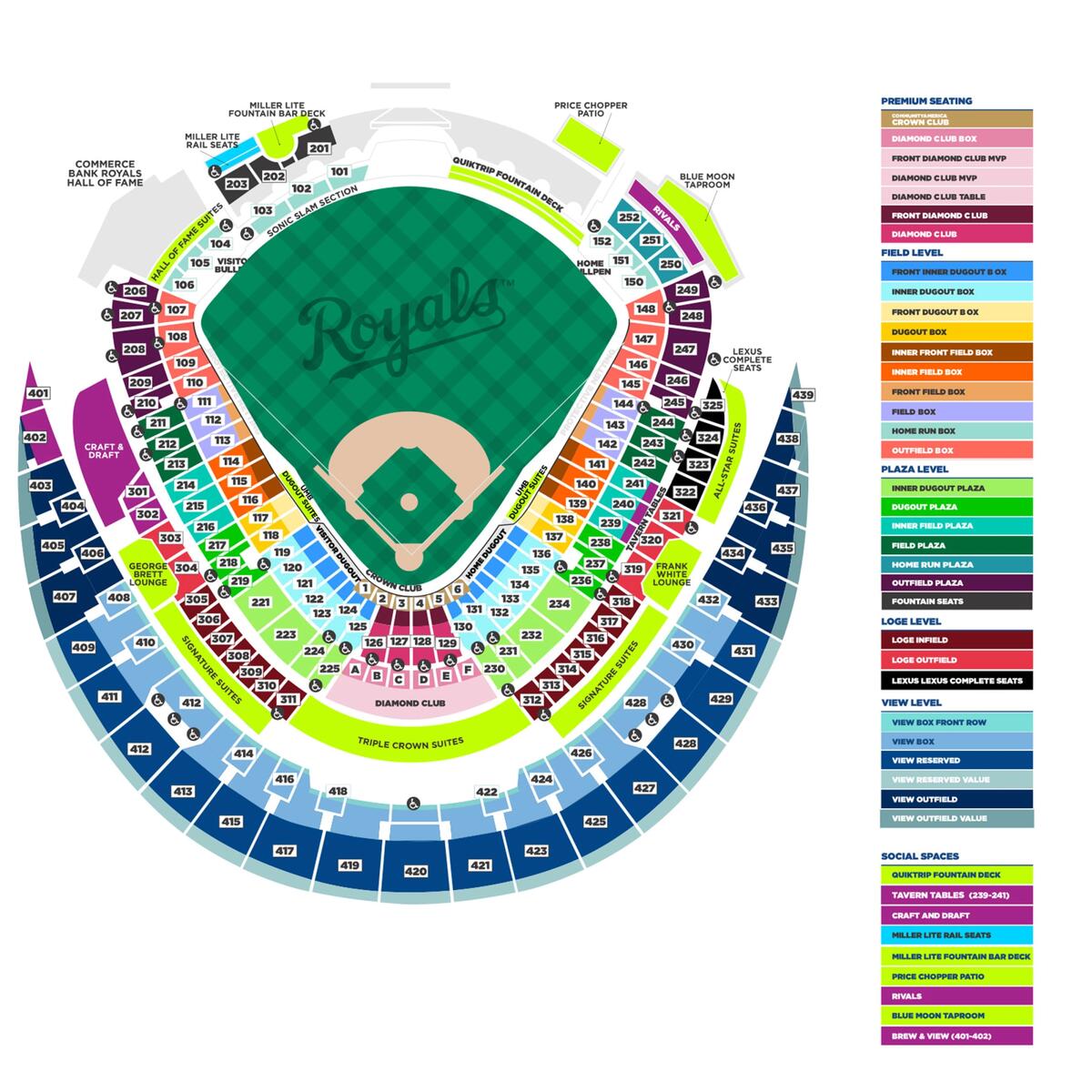 Kauffman Stadium Seating Map Kansas City Royals Kauffman Stadium Seating Map Kansas City Royals