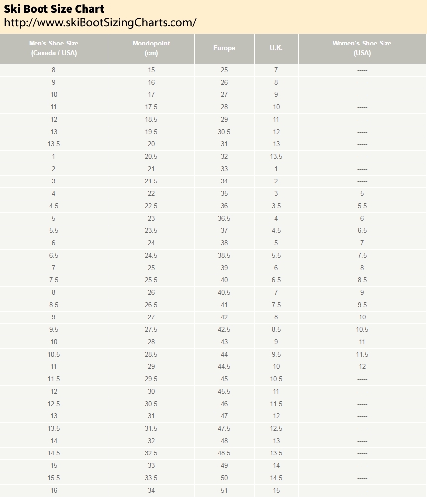 Kids Womens Ski Boot Size Chart Kids Shoe Size Conversion Size Chart Womens To Kids International