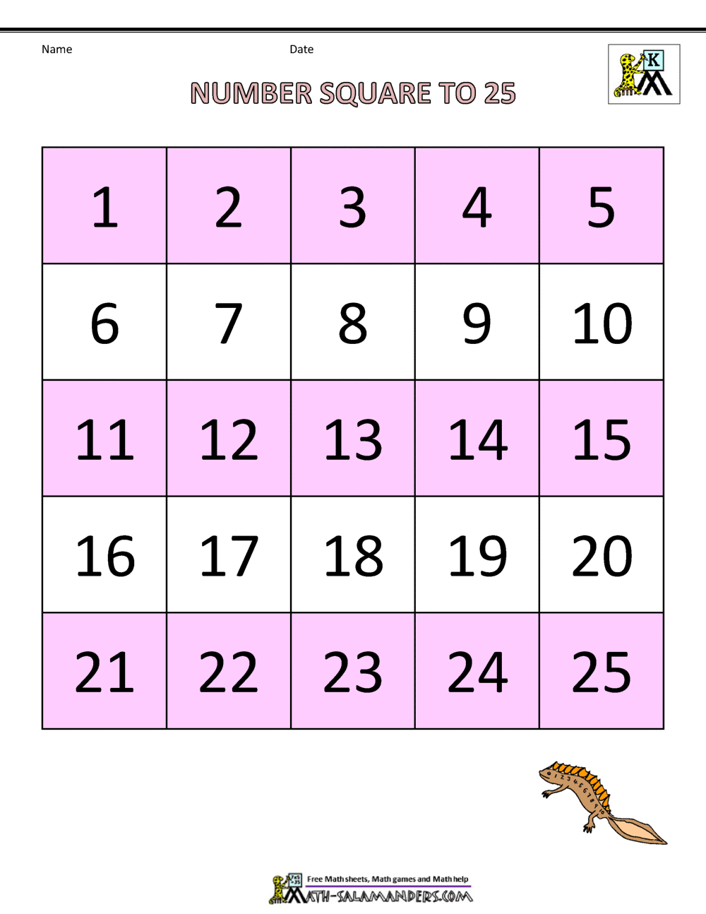 Kindergarten Math Printables Number Grid 1 25 14 Free PDF Printables Printablee