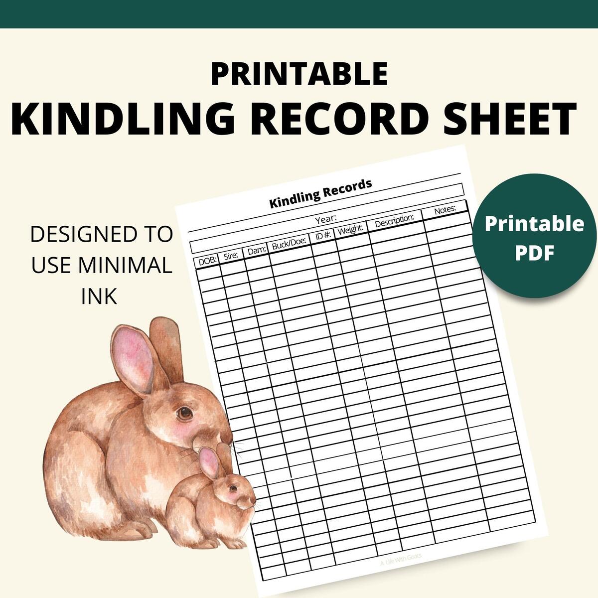 Rabbitry Record Keeping Bundle Printable Instant Download Pdf Etsy