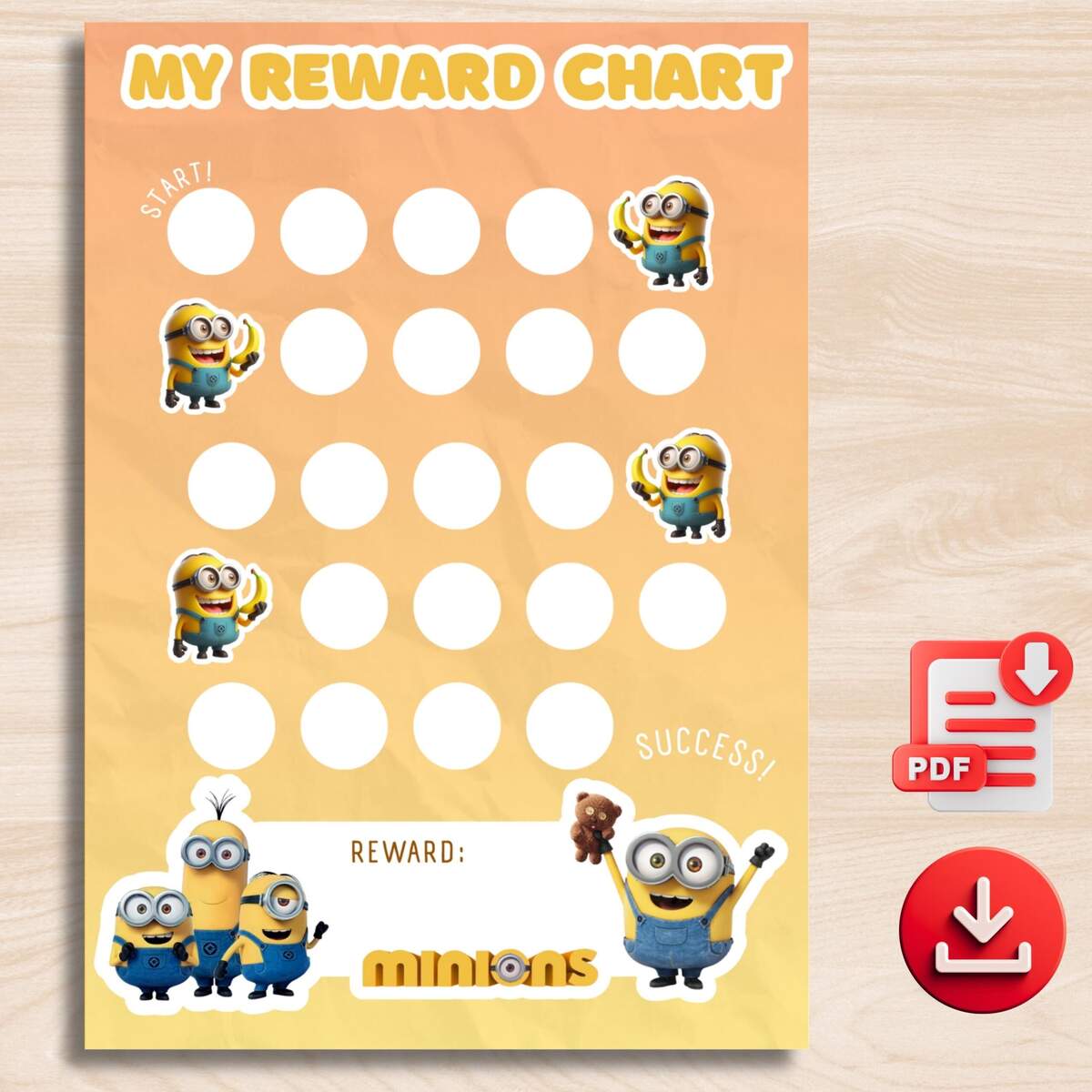 Minion Reward Chart Etsy Minion Reward Chart Etsy