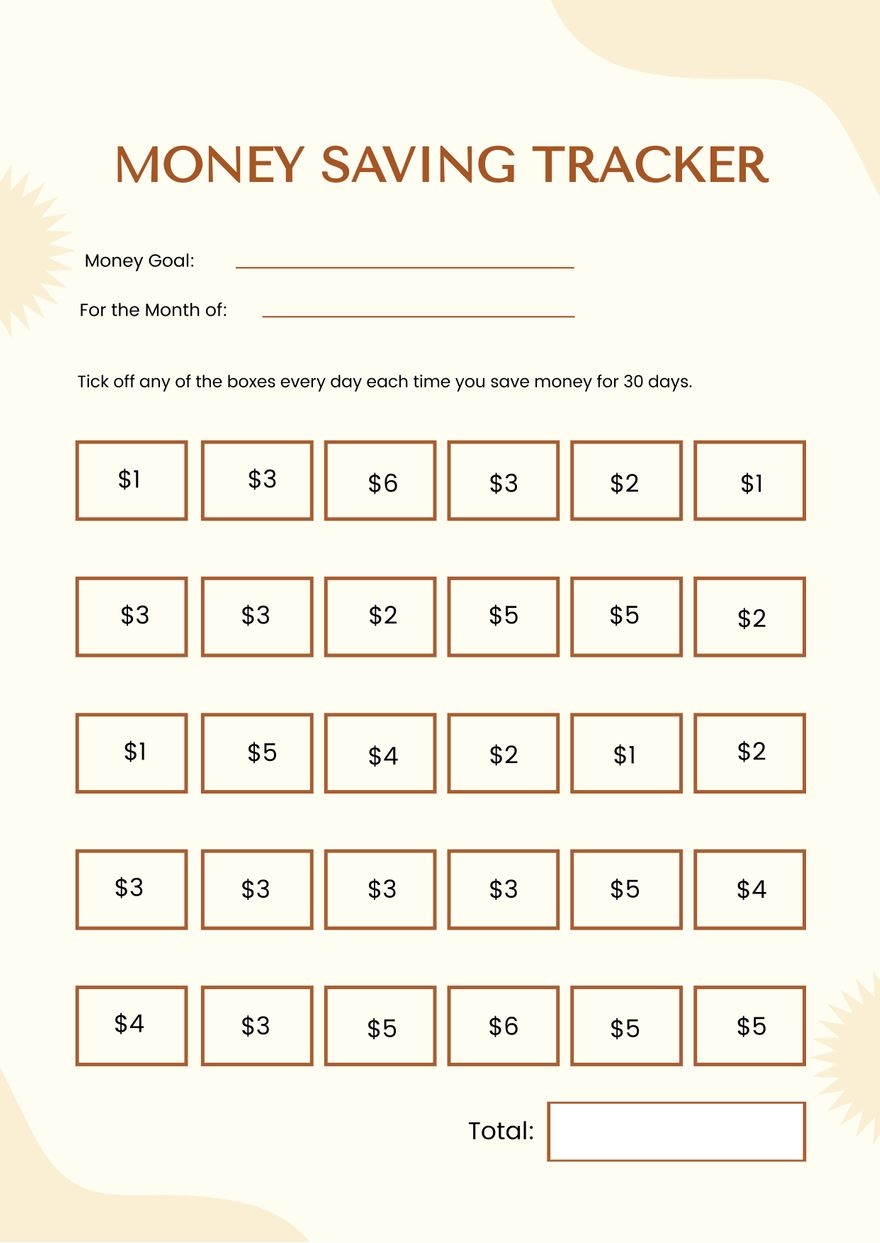 Money Saving Chart In Illustrator PDF Download Template Money Saving Chart In Illustrator PDF Download Template