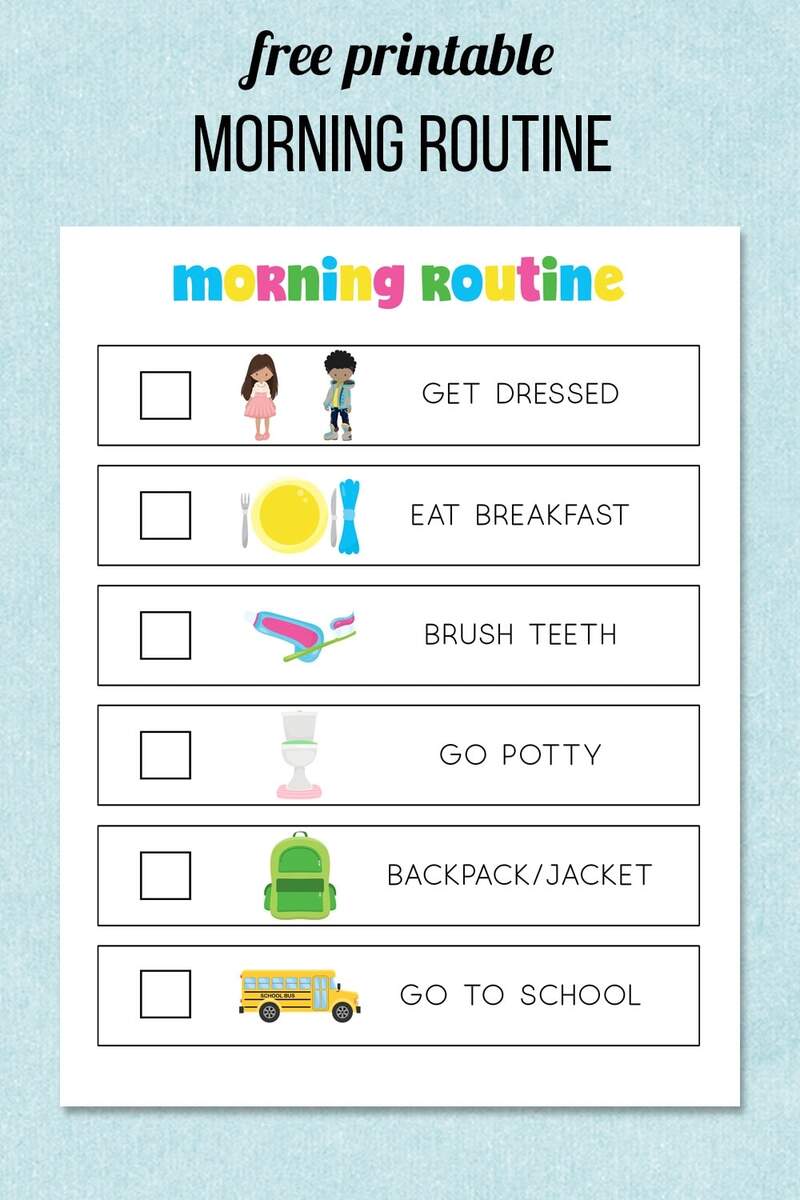 Kids Morning Routine Chart To Make Mornings Easier The Savvy Sparrow