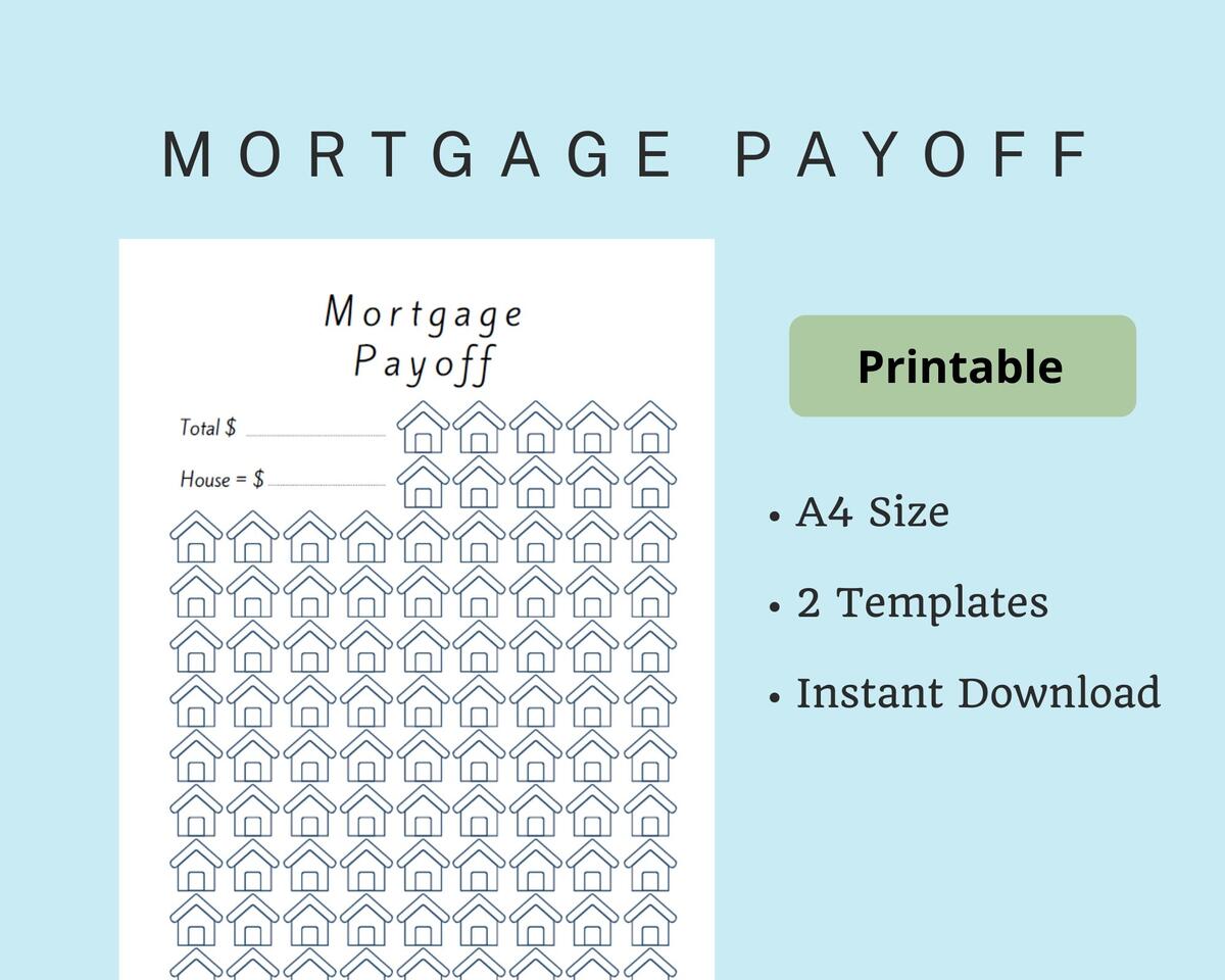 Mortgage Payoff Tracker Printable Debt Free House Chart Home Payoff Tracker Motivation Tracker Progress Chart Instant Download Etsy