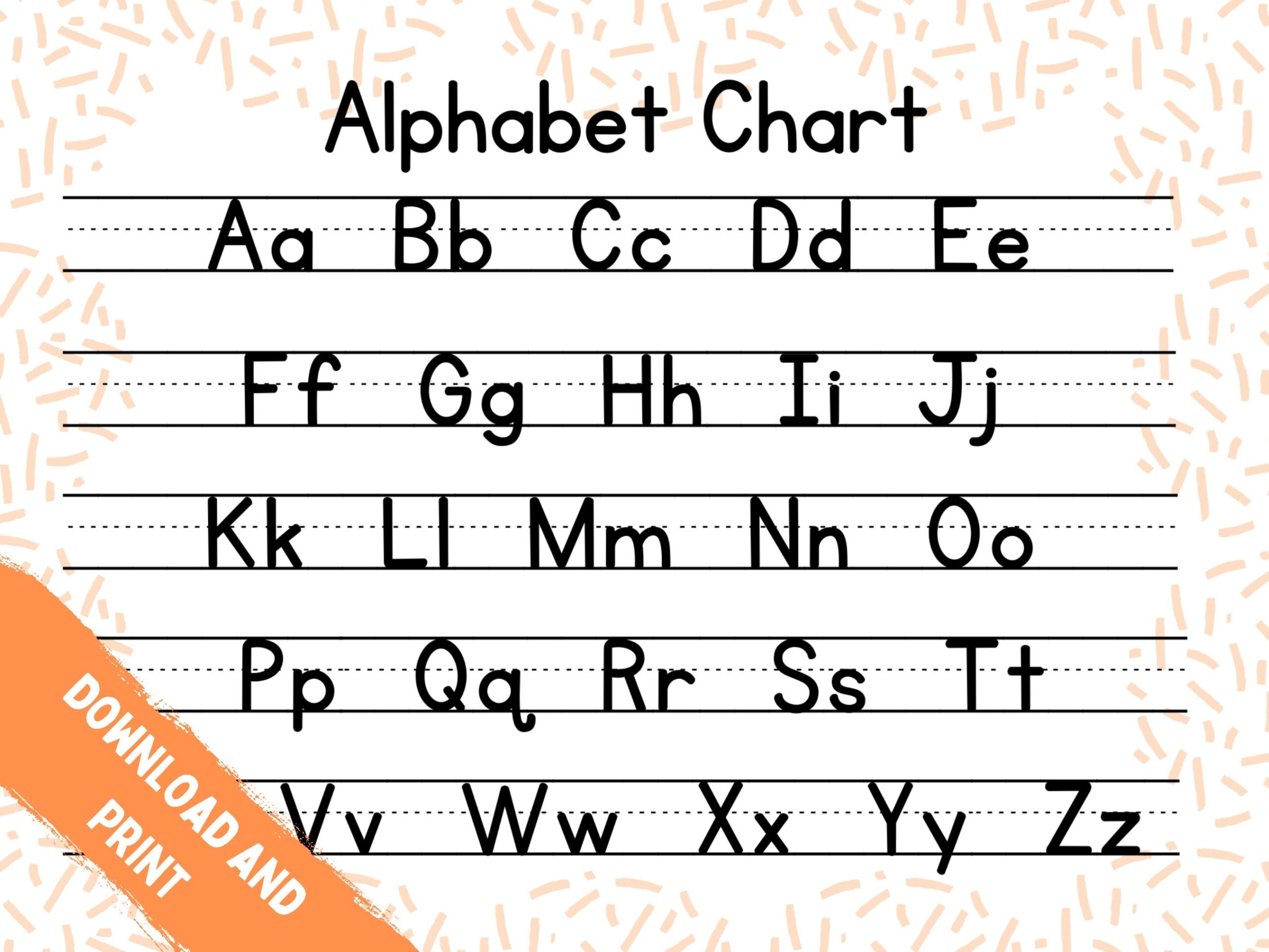 Printable ABC Chart Alphabet Chart Handwriting Chart Homeschool Resource Educational Instant Download PDF Print Etsy Israel