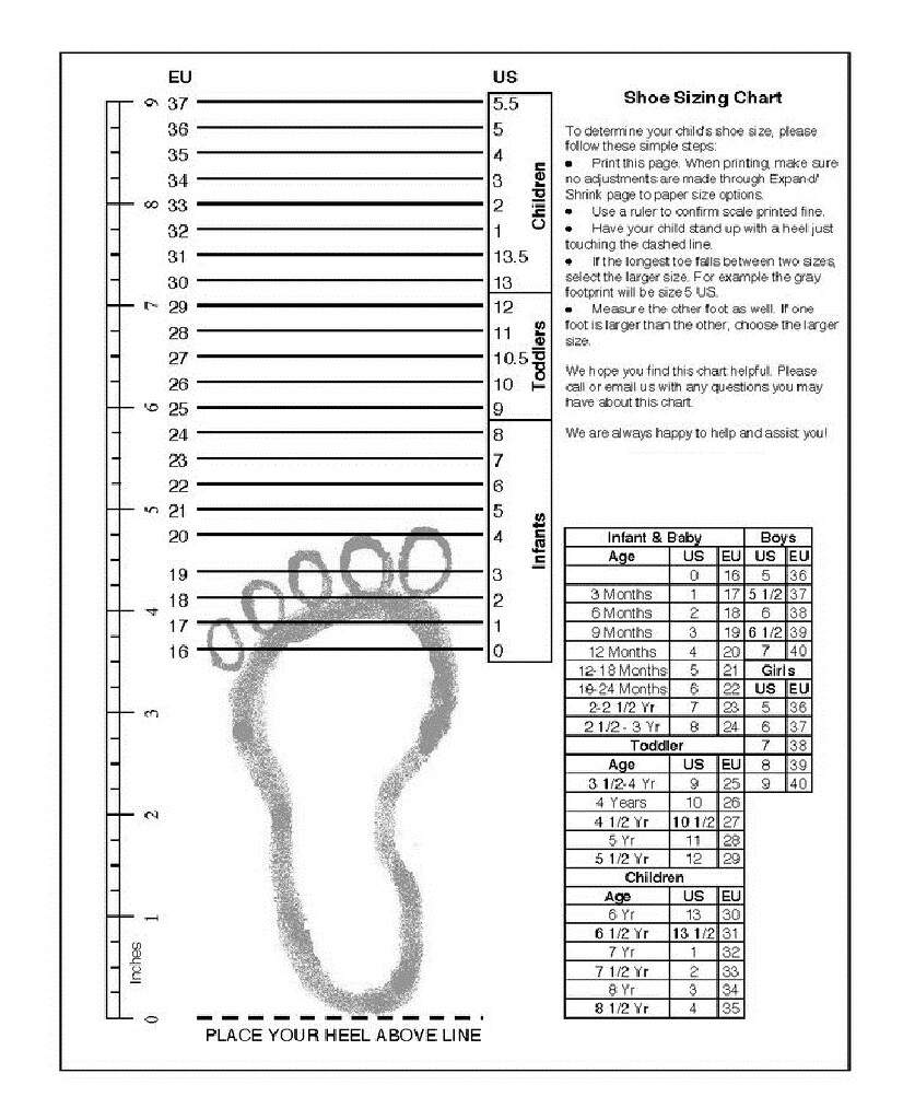 Printable Boots Size Chart Chart Foot Measurement Tool Printable Printable Women 039 S