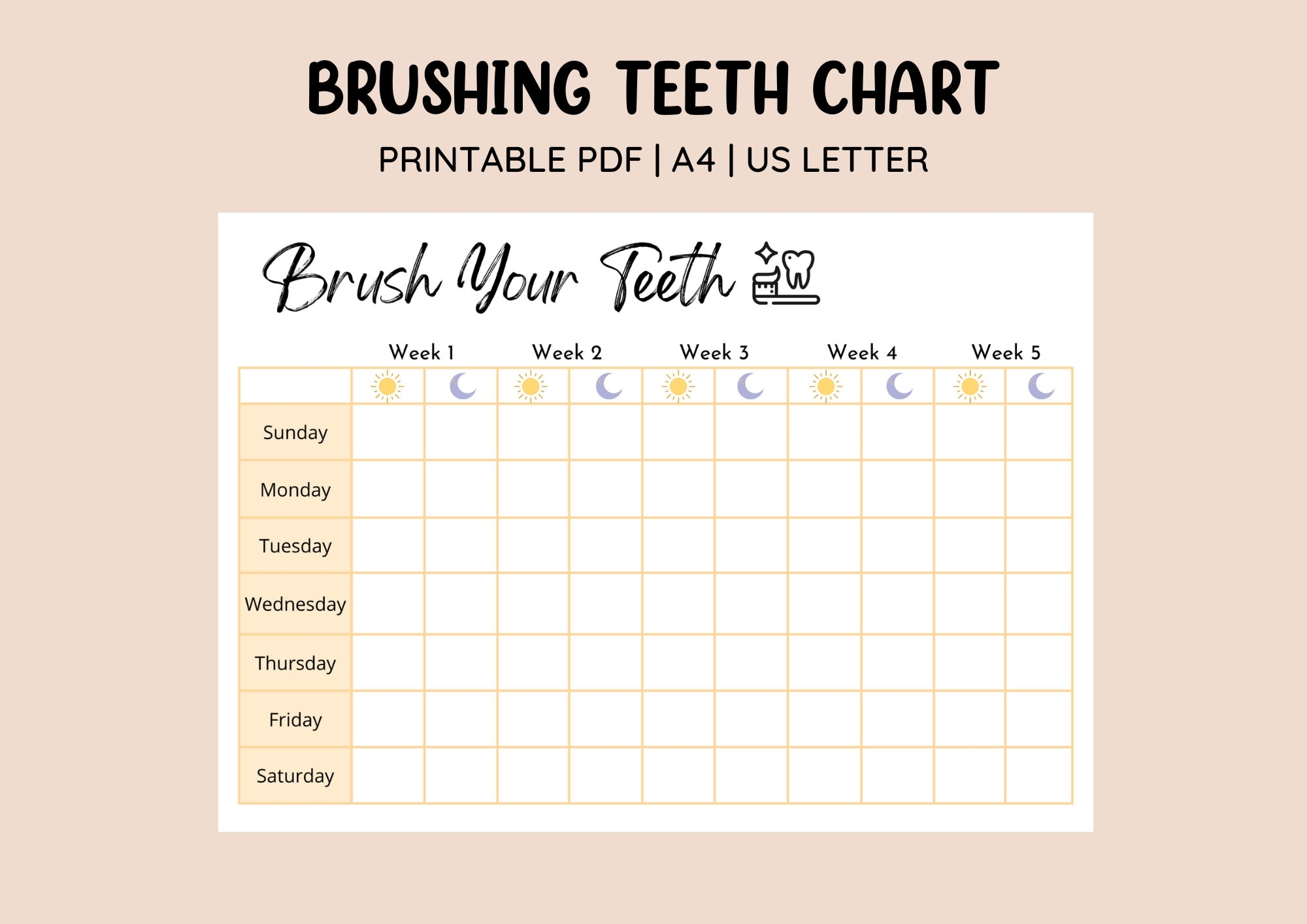 FREE Printable Teeth Brushing Chart For Kids