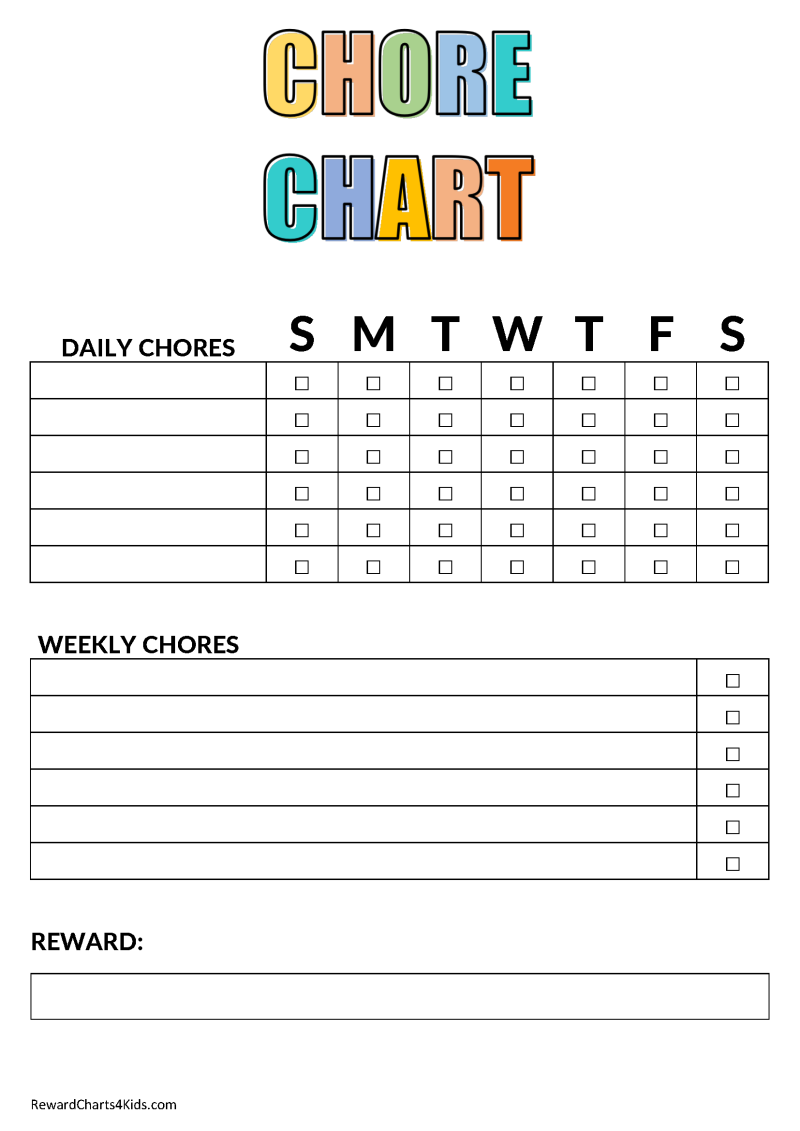 Printable Chores Free Editable Printable Kids Chore Chart Stickers Fun Reward