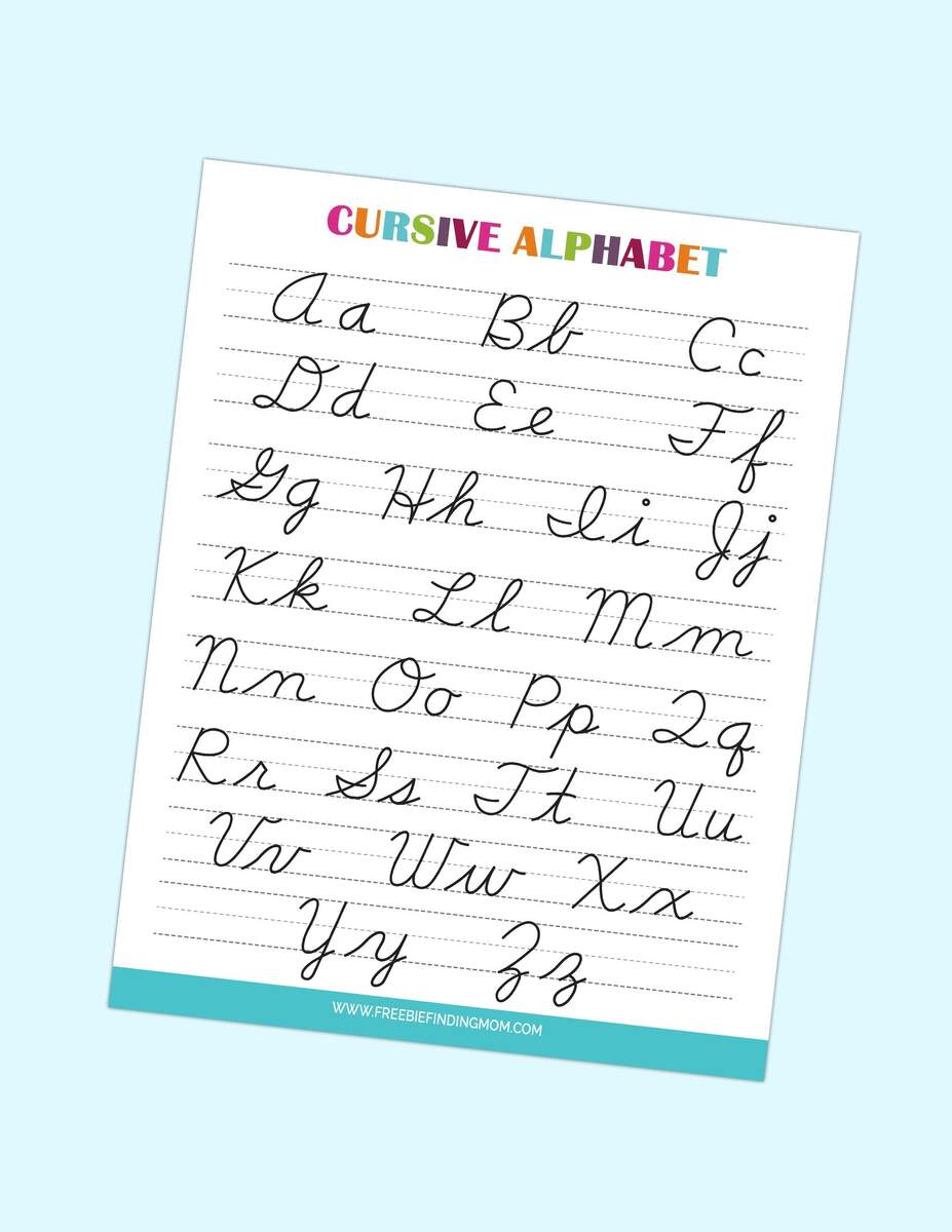 Printable Cursive Alphabet Chart PDF Upper And Lowercase Letters Cursive Handwriting Practical Pages