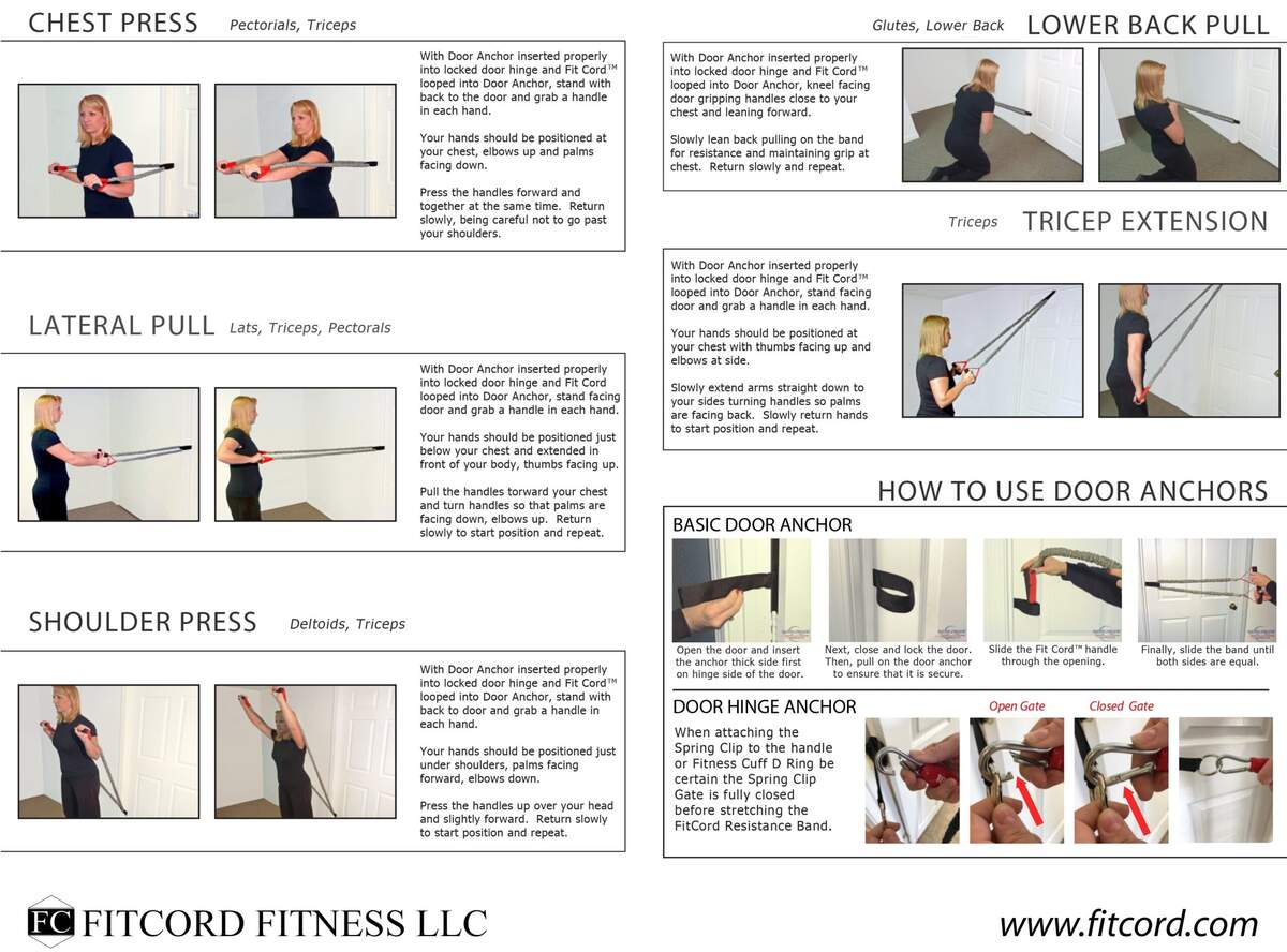 Printable Fitness Loop Exercises Workout Chart Resistance Band Loop Exercises Workout Plan Full