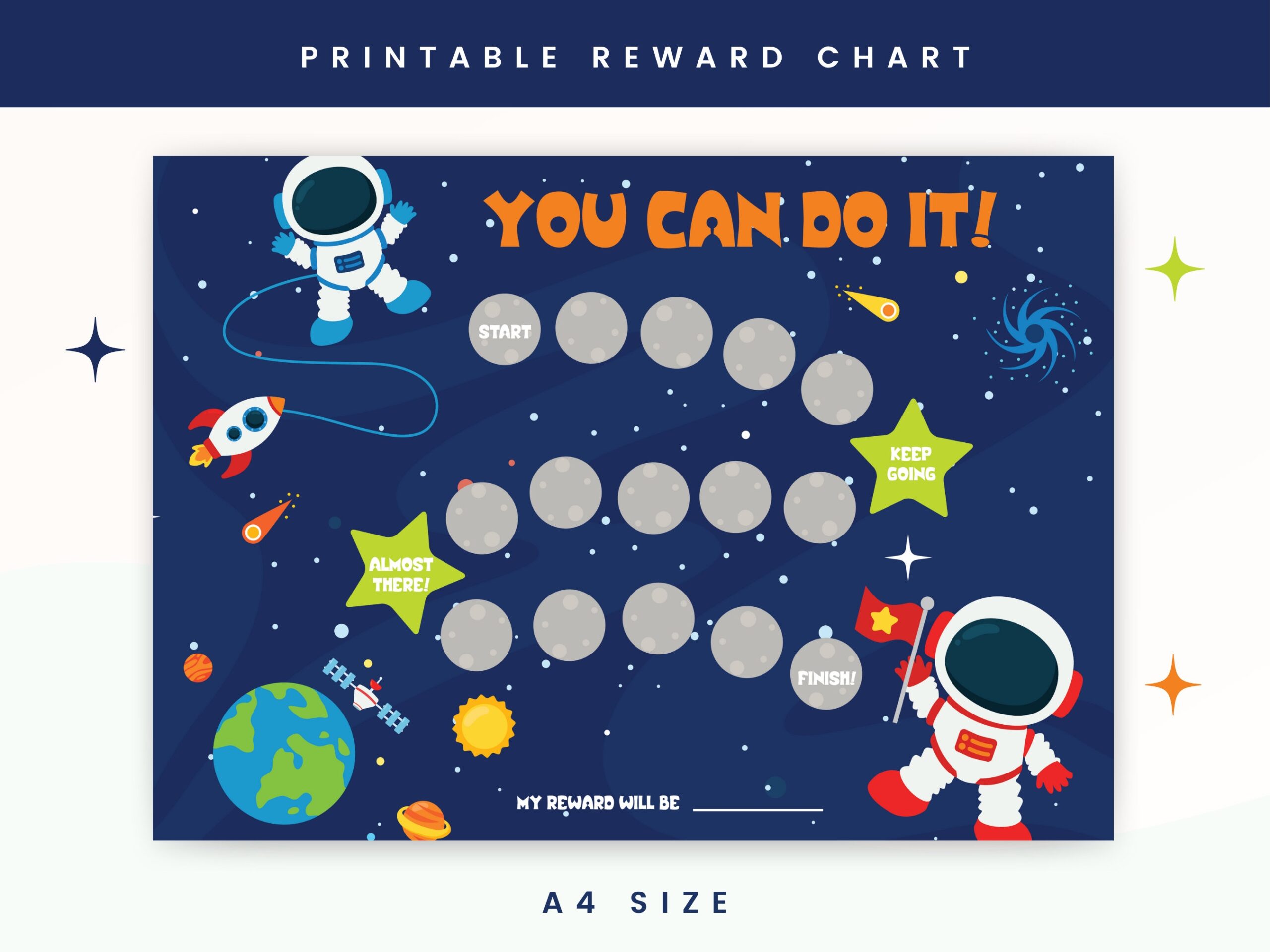 Printable Outer Space Reward Chart Planets Sticker Chart Instant Download Reward Chart Toddler Reward Chart Potty Training Chart Etsy Australia