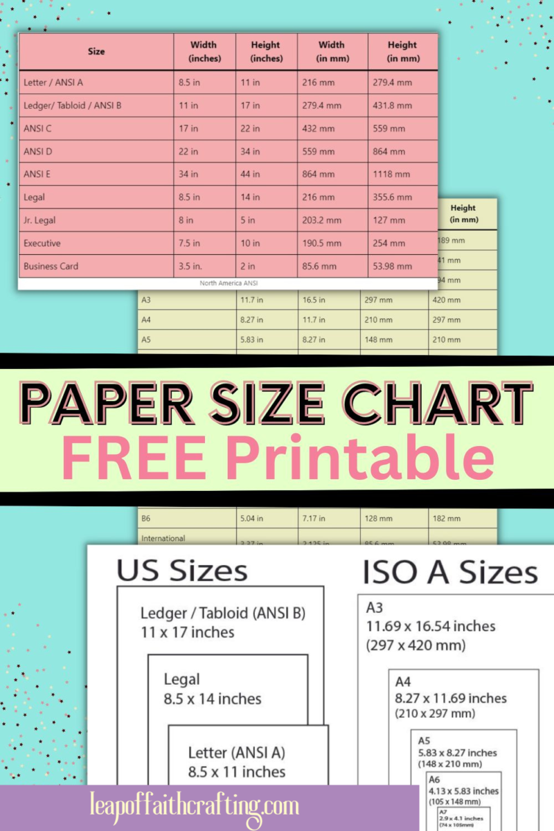 Free Printable Paper Card And Envelope Sizes Guide Worksheets Library