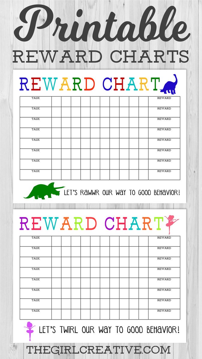 Printable Reward Charts Boy Girl The Girl Creative Printable Reward Charts Boy Girl The Girl Creative