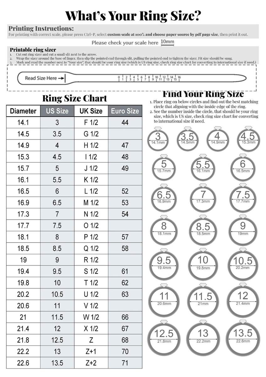 Actual Printable Ring Sizer Chart Online Finger Sizer Size Calculator Free Ring Sizer Online