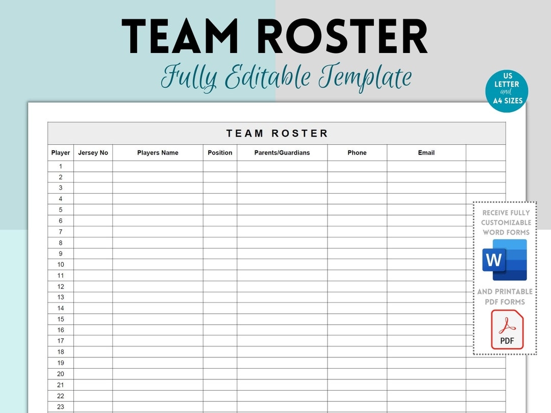 Printable Roster Basketball Roster Template PDF Form FormsPal