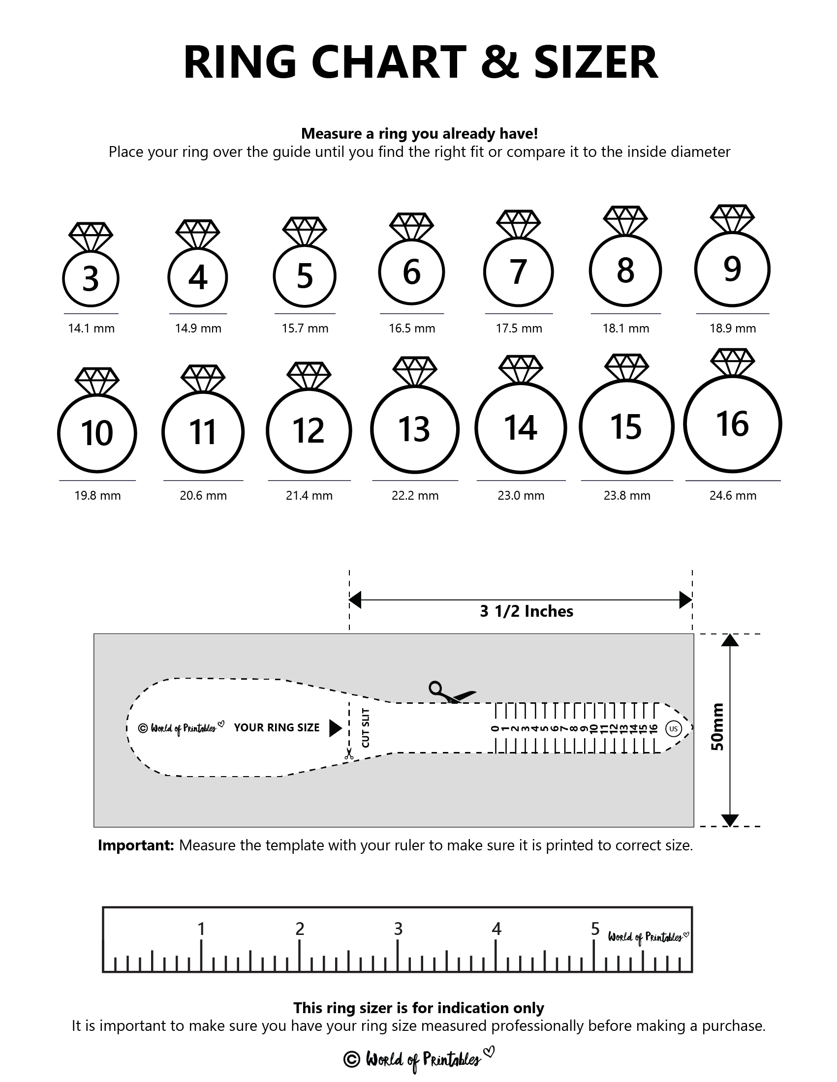 Printable Work Out Ring Size Ring Chart How To Work Out Mens Ring Size Sizing Guide