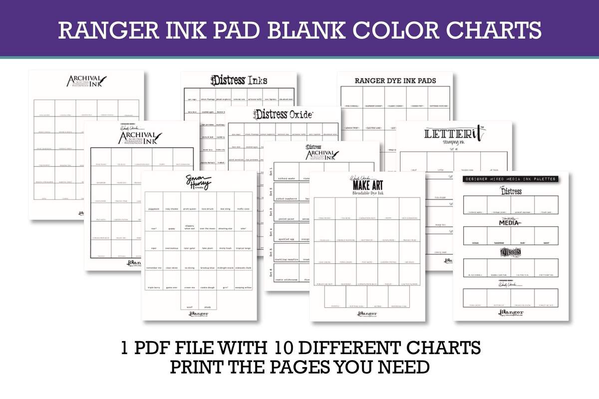 Ranger Ink Pad Blank Color Charts FREE DOWNLOAD