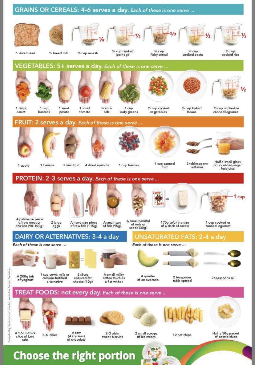 Recommend Daily Intake And Handy Portion Size Guide R Coolguides Diabetes Food Chart Espanol 10 Free PDF Printables Printablee
