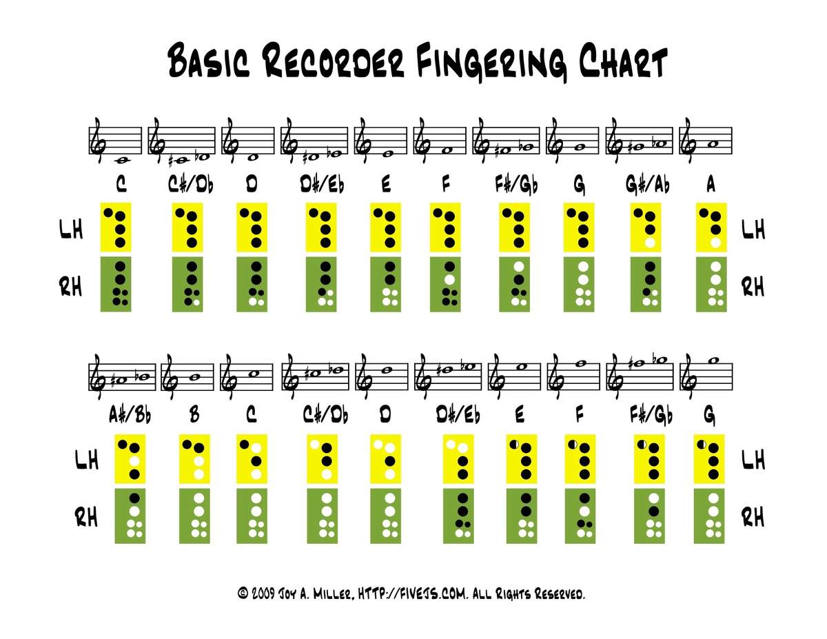 Recorder Fingering Chart In Illustrator PDF Download Template