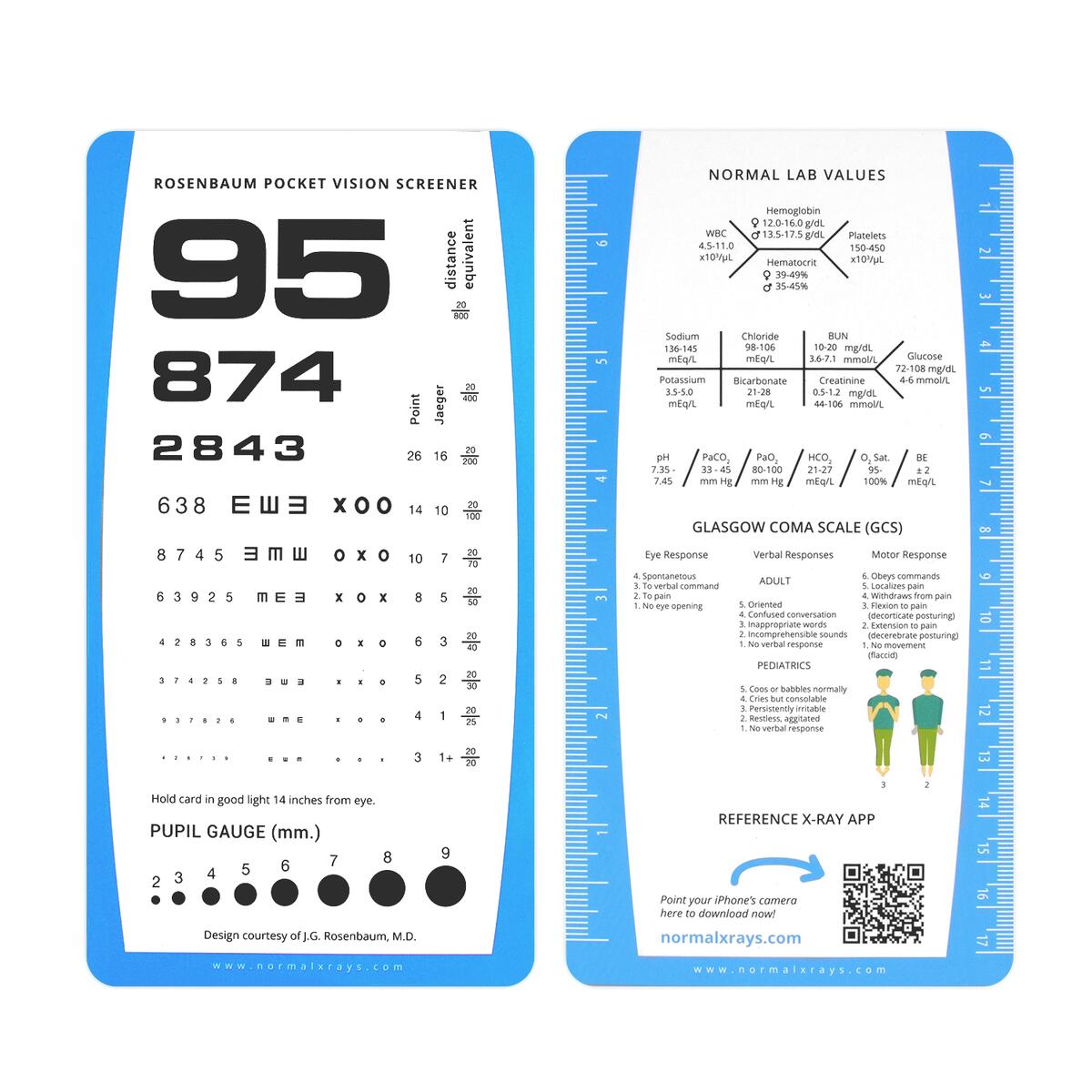 Rosenbaum Pocket Vision Screener 14 Inches Visual Acuity Test