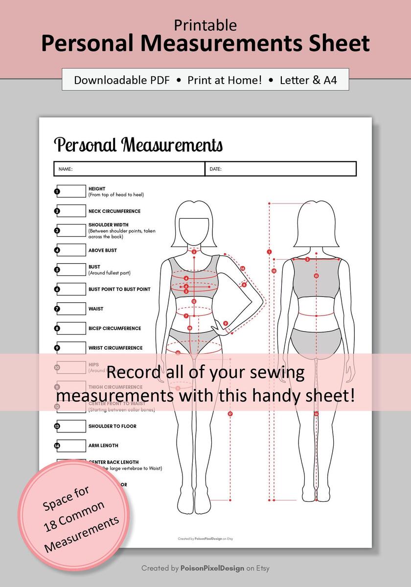 Saree Blouse Measurement Chart Etsy Sweden