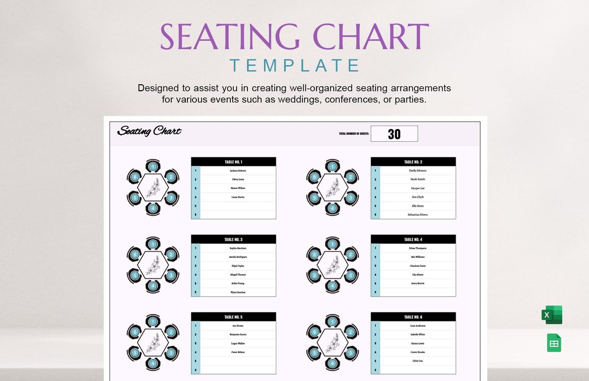 Seating Chart Template In Excel Google Sheets Download Template