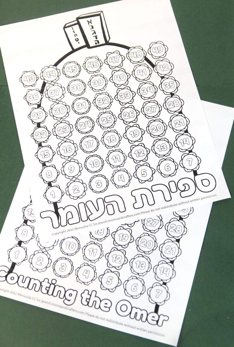 Sefirah Chart Free Printable Counting The Omer