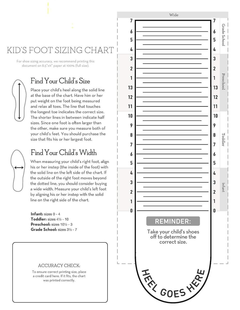 Shoe Sizer Printable Shoe Size Chart Printable Shoe Sizing Chart Foot Measurement Chart Shoe Conversion
