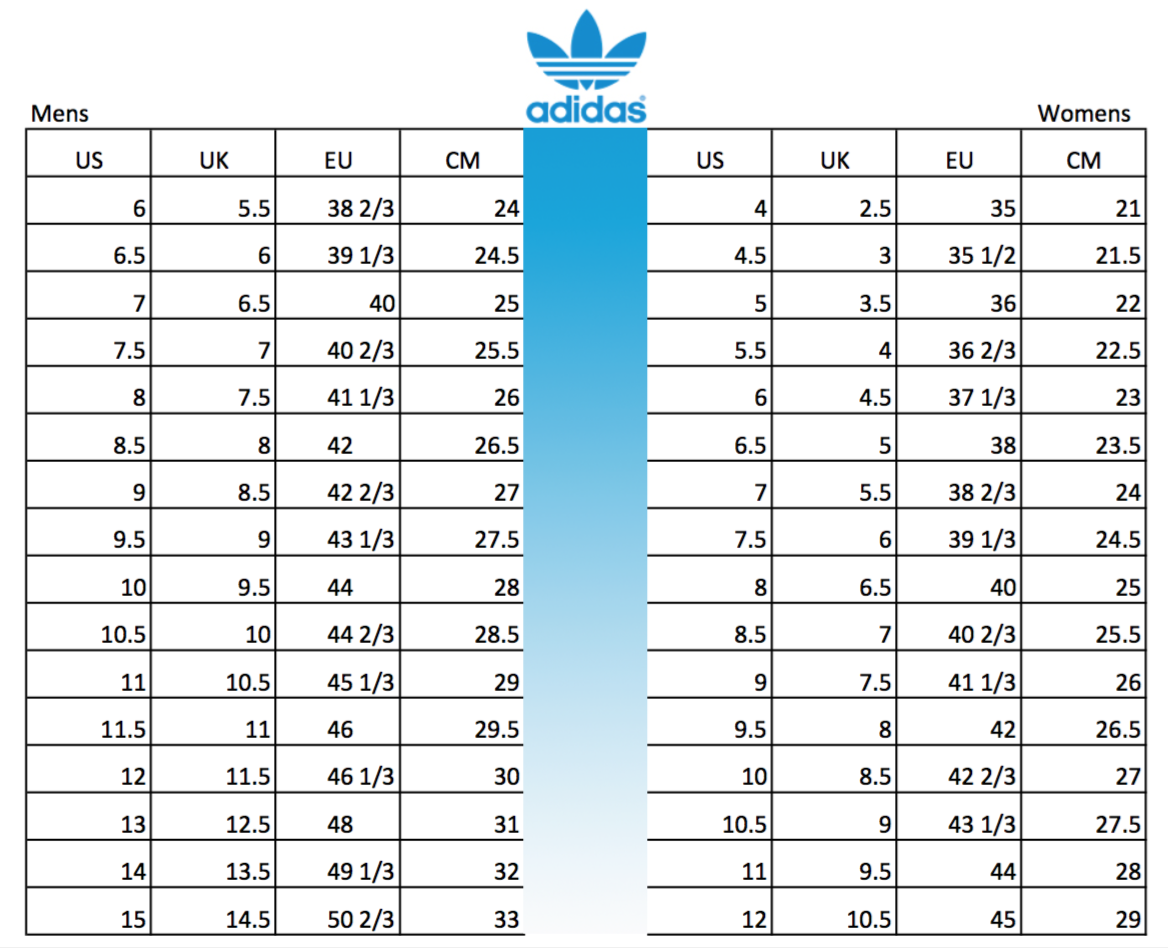 Conversion Chart Adidas Shoes Table Size Womens Adidas Samba Adidas Printable Shoe Size Chart Adidas Size