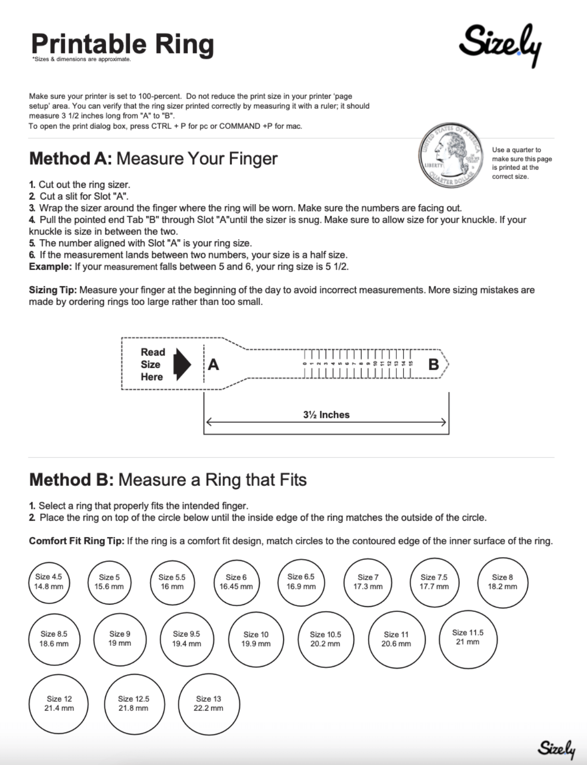 Printable Ring Size Chart Find Your Ring Size Easy World Of Printables
