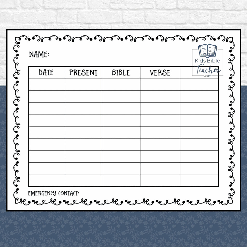 Sunday School Attendance Cards Kids Bible Teacher Sunday School Attendance Cards Kids Bible Teacher