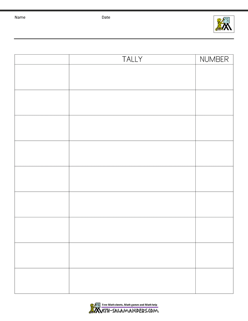Tally Chart Worksheets Tally Chart Maker Free Templates Customization In 2025