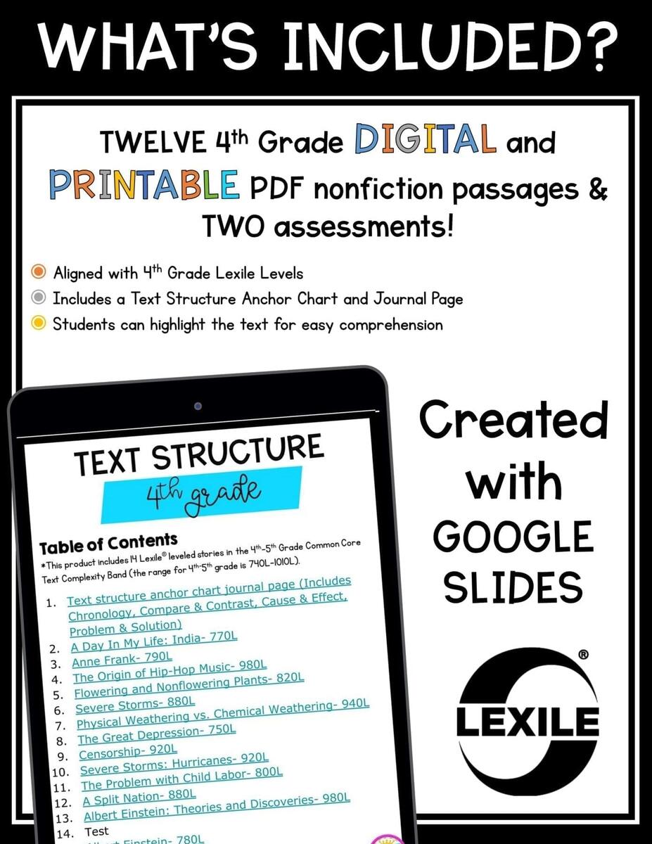 Text Structure In Nonfiction 4th Grade MagiCore