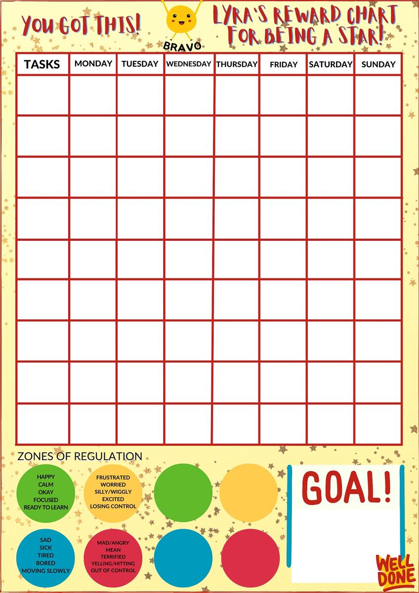 A5 Behaviour Reward Chart Printable 34 Symbols For SEN Visual Learners Autism Adhd Add Pre School Children Digital Download Etsy