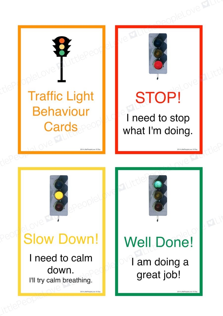Traffic Light Behaviour Cards First Person Etsy